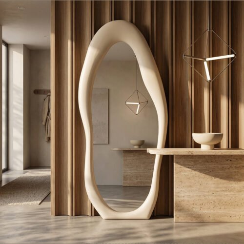 The Fluid Reflection Mirror – Sculptural Statement Mirror for Modern Interiors